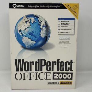 Word Perfect Office 2000 Standard Academic WordPerfect 2000 Retail Big Box